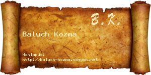 Baluch Kozma névjegykártya